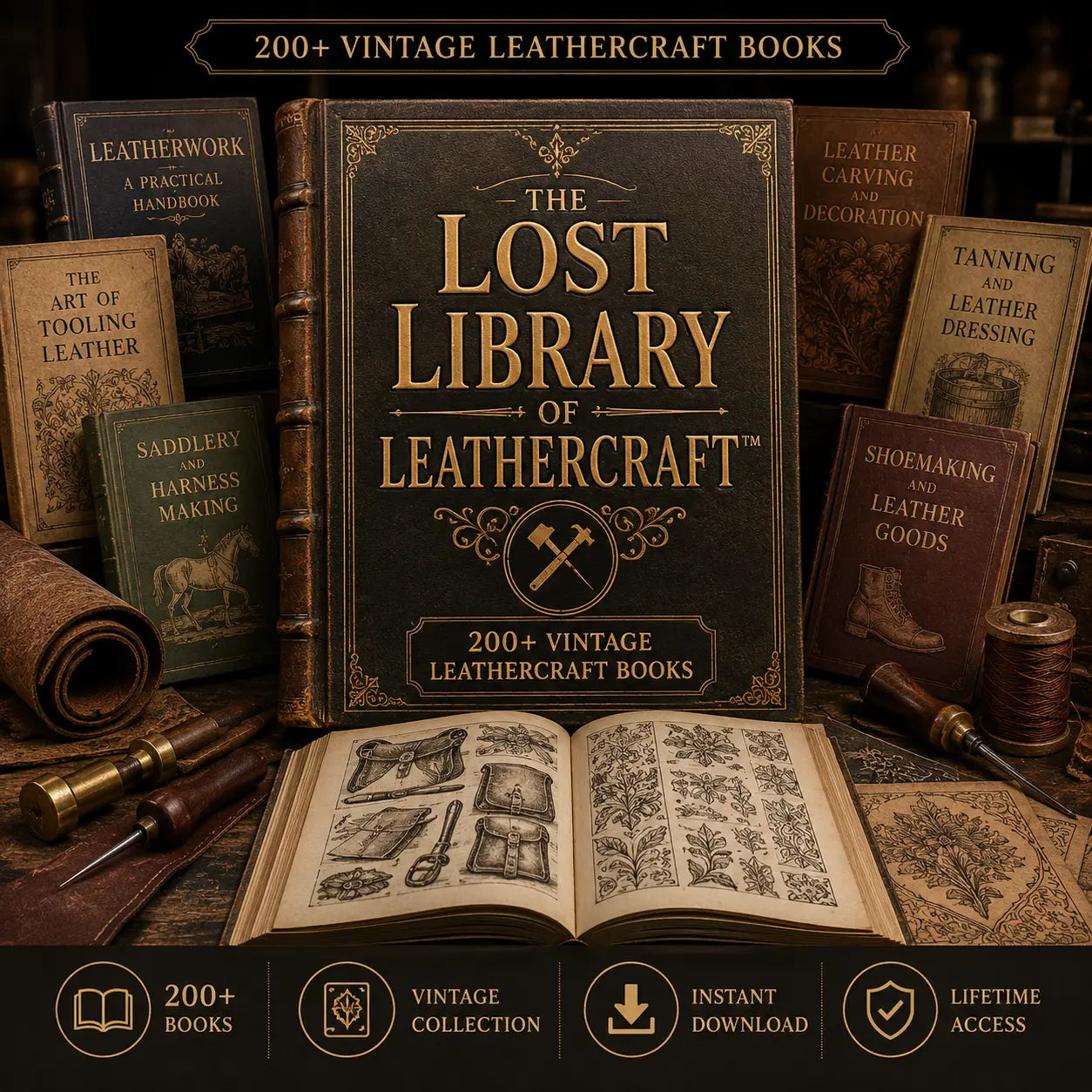 200+ Vintage Leathercraft Books